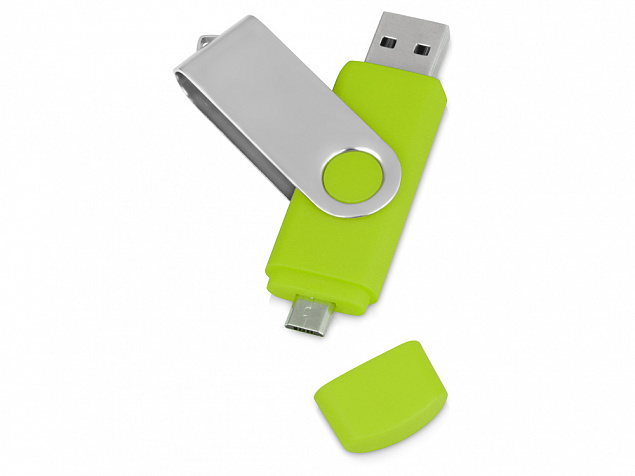 USB/micro USB-флешка на 16 Гб «Квебек OTG» с логотипом в Нефтекамске заказать по выгодной цене в кибермаркете AvroraStore