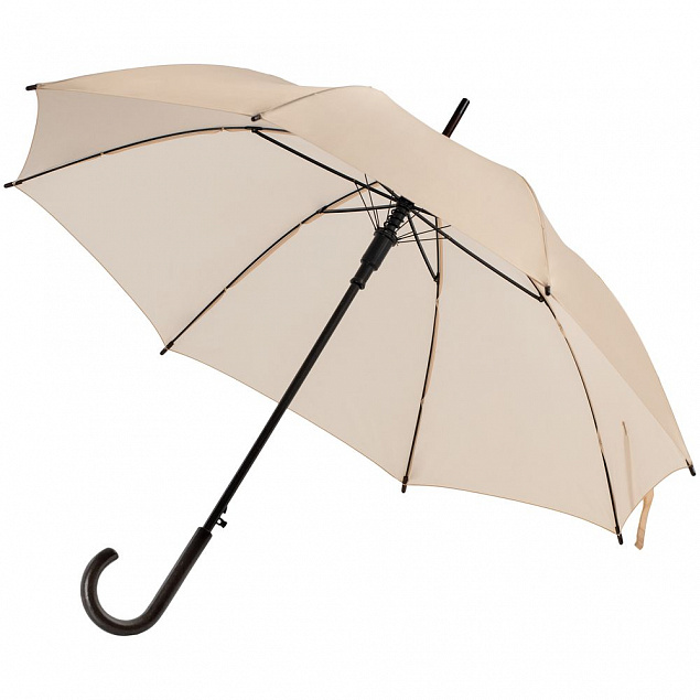 Зонт-трость Standard, бежевый с логотипом в Нефтекамске заказать по выгодной цене в кибермаркете AvroraStore