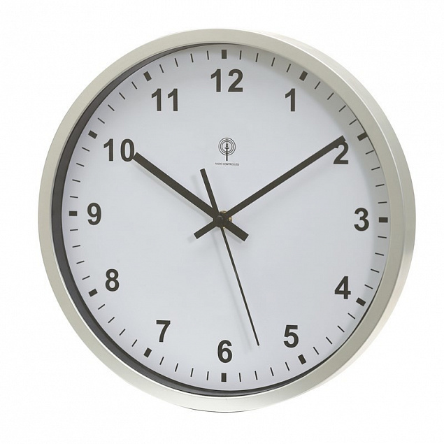 Настенные часы с радио-синхронизацией NEPTUNE, белый с логотипом в Нефтекамске заказать по выгодной цене в кибермаркете AvroraStore