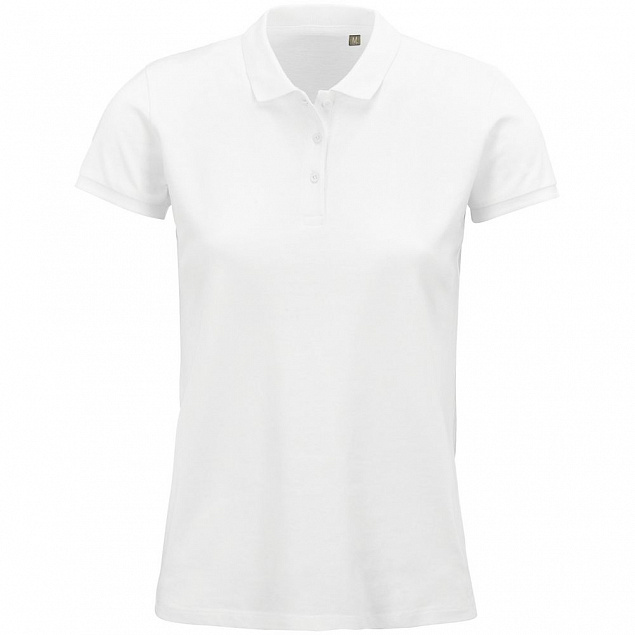 Рубашка поло женская Planet Women, белая с логотипом в Нефтекамске заказать по выгодной цене в кибермаркете AvroraStore
