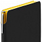 Ежедневник Flexpen Black, недатированный, черный с желтым с логотипом в Нефтекамске заказать по выгодной цене в кибермаркете AvroraStore