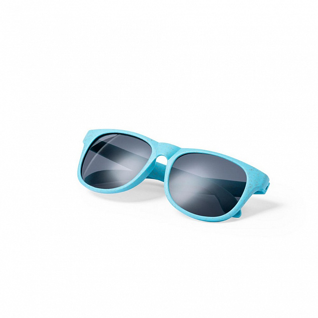 Солнцезащитные очки из пшеничной соломы,синий с логотипом в Нефтекамске заказать по выгодной цене в кибермаркете AvroraStore