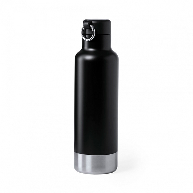 Бутылка для воды PERNAL, чёрный, 750 мл,  нержавеющая сталь с логотипом в Нефтекамске заказать по выгодной цене в кибермаркете AvroraStore