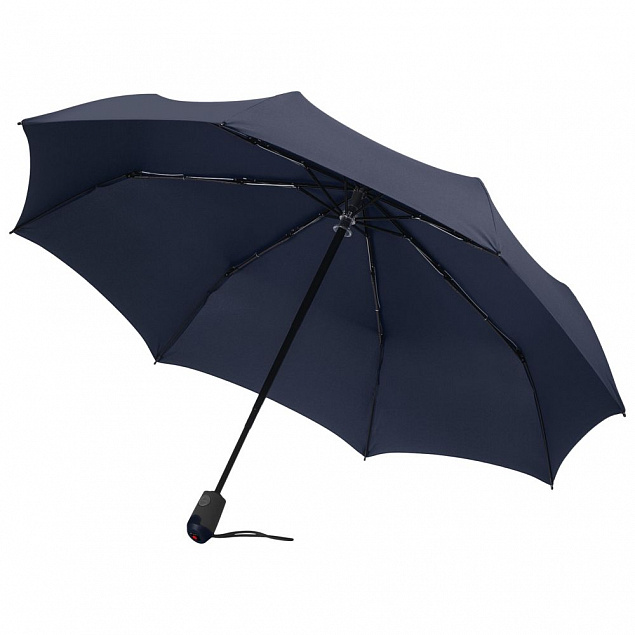 Зонт складной E.200, ver. 2, темно-синий с логотипом в Нефтекамске заказать по выгодной цене в кибермаркете AvroraStore