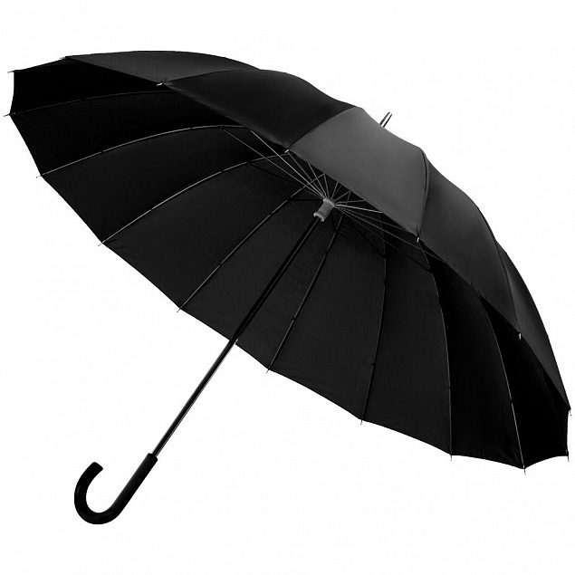 Зонт-трость Hit Golf, черный с логотипом в Нефтекамске заказать по выгодной цене в кибермаркете AvroraStore