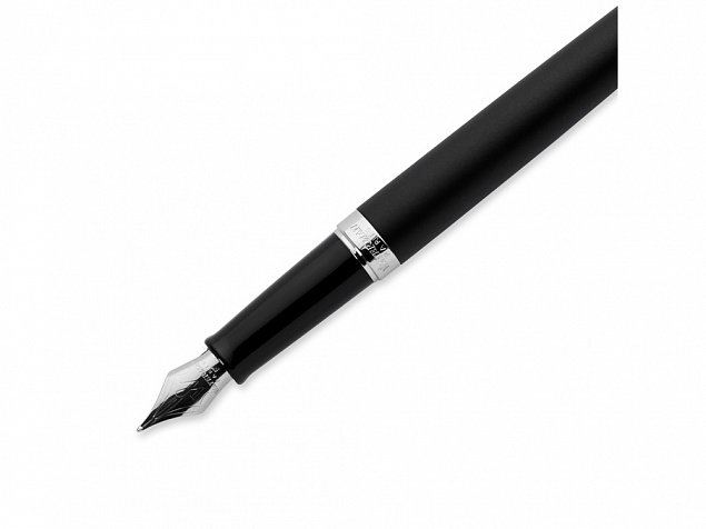Ручка перьевая Waterman Hemisphere Matt Black CT F, черный матовый/серебристый с логотипом в Нефтекамске заказать по выгодной цене в кибермаркете AvroraStore