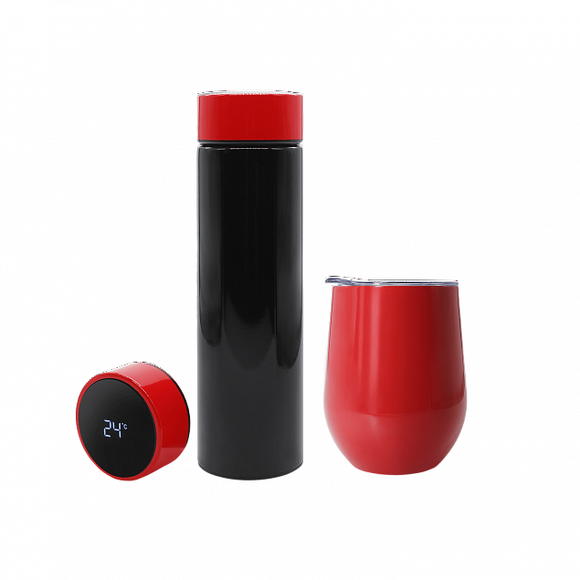 Набор Hot Box Duo CB grey (черный с красным) с логотипом в Нефтекамске заказать по выгодной цене в кибермаркете AvroraStore