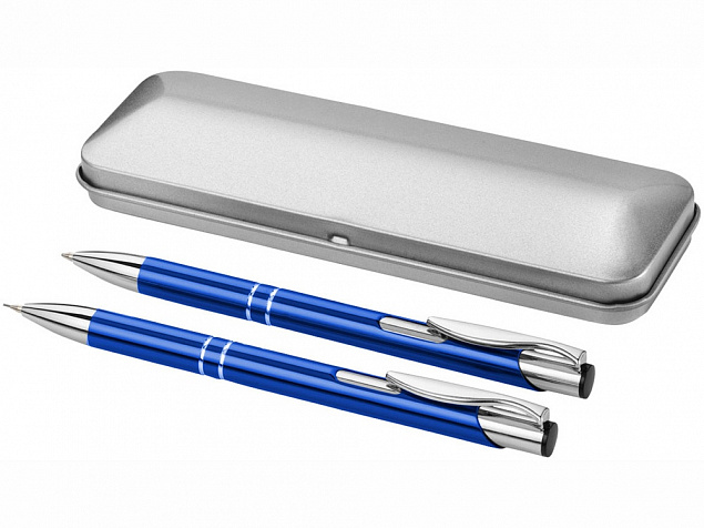 Набор Dublin: ручка шариковая, карандаш механический, ярко-синий с логотипом в Нефтекамске заказать по выгодной цене в кибермаркете AvroraStore