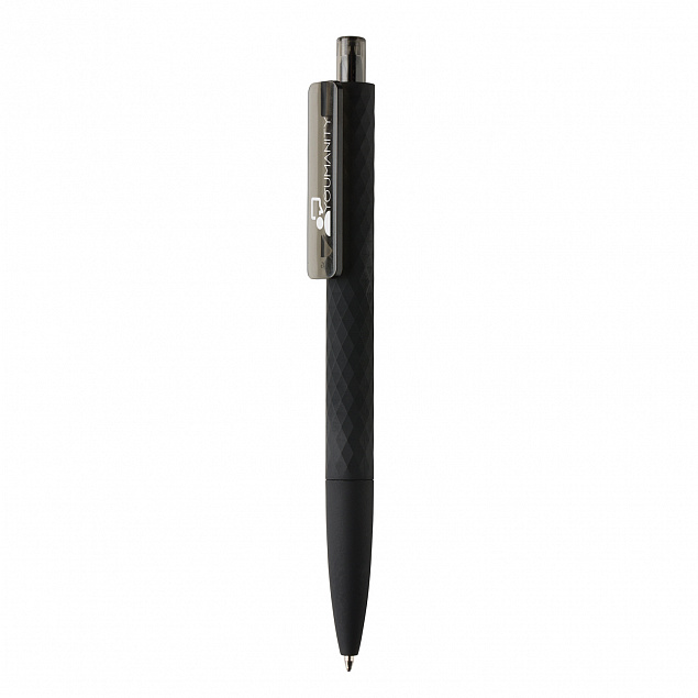 Черная ручка X3 Smooth Touch, черный с логотипом в Нефтекамске заказать по выгодной цене в кибермаркете AvroraStore