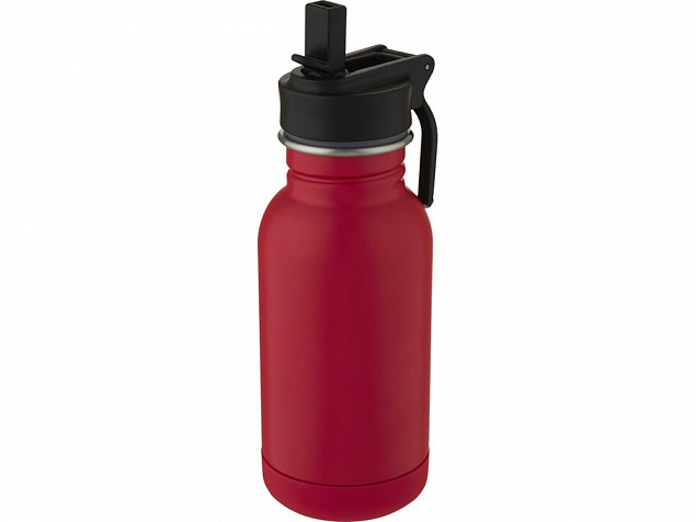 Lina, спортивная бутылка из нержавеющей стали объемом 400 мл с трубочкой и петлей, ruby red с логотипом в Нефтекамске заказать по выгодной цене в кибермаркете AvroraStore