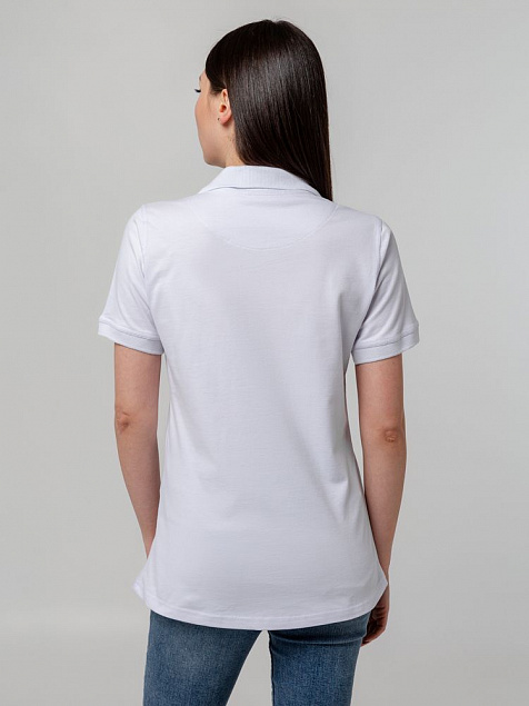 Рубашка поло женская Virma Stretch Lady, белая с логотипом в Нефтекамске заказать по выгодной цене в кибермаркете AvroraStore