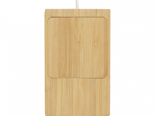 Беспроводное зарядное устройство из бамбука «Jetty», 10 Вт с логотипом в Нефтекамске заказать по выгодной цене в кибермаркете AvroraStore