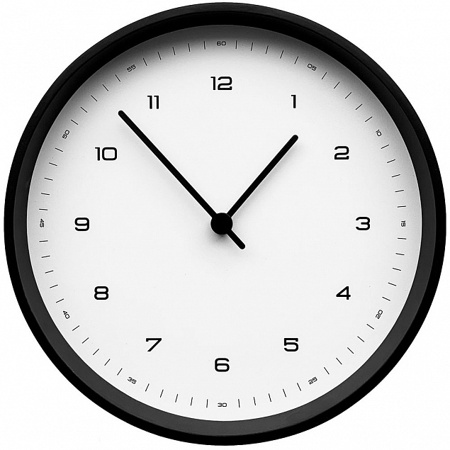 Часы настенные Flash, белые с черным с логотипом в Нефтекамске заказать по выгодной цене в кибермаркете AvroraStore