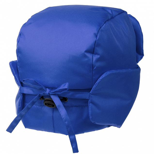 Шапка-ушанка Shelter, ярко-синяя с логотипом в Нефтекамске заказать по выгодной цене в кибермаркете AvroraStore
