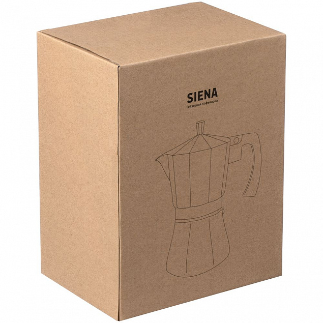 Гейзерная кофеварка Siena, черная с логотипом в Нефтекамске заказать по выгодной цене в кибермаркете AvroraStore