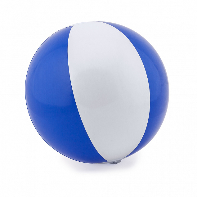Мяч надувной SAONA, Белый/Королевский синий с логотипом в Нефтекамске заказать по выгодной цене в кибермаркете AvroraStore