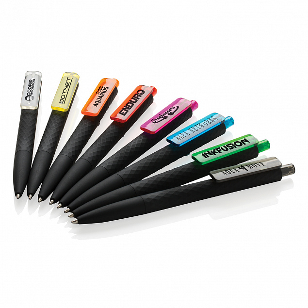 Черная ручка X3 Smooth Touch, розовый с логотипом в Нефтекамске заказать по выгодной цене в кибермаркете AvroraStore
