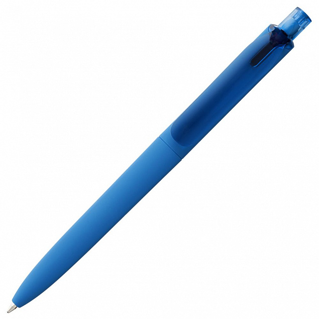 Ручка шариковая Prodir DS8 PRR-T Soft Touch, голубая с логотипом в Нефтекамске заказать по выгодной цене в кибермаркете AvroraStore