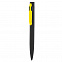 Ручка шариковая "Lip", черный/желтый, покрытие soft touch с логотипом в Нефтекамске заказать по выгодной цене в кибермаркете AvroraStore