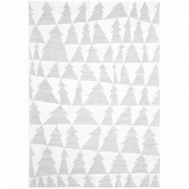 Плед «Танцующий лес», белый с серебром с логотипом в Нефтекамске заказать по выгодной цене в кибермаркете AvroraStore
