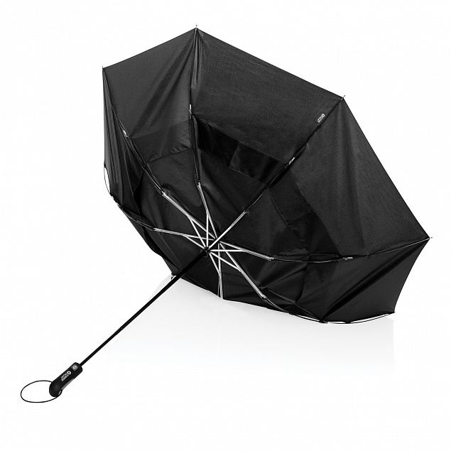 Компактный зонт-антишторм Tornado от Swiss Peak из rPET Aware™, 27" с логотипом в Нефтекамске заказать по выгодной цене в кибермаркете AvroraStore
