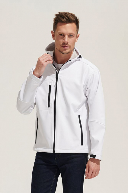 Куртка мужская с капюшоном Replay Men 340, белая с логотипом в Нефтекамске заказать по выгодной цене в кибермаркете AvroraStore