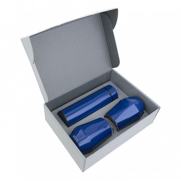 Набор Hot Box E2 grey (синий) с логотипом в Нефтекамске заказать по выгодной цене в кибермаркете AvroraStore