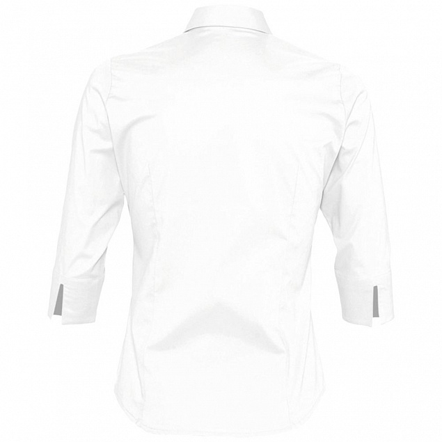 Рубашка женская с рукавом 3/4 EFFECT 140, белая с логотипом в Нефтекамске заказать по выгодной цене в кибермаркете AvroraStore