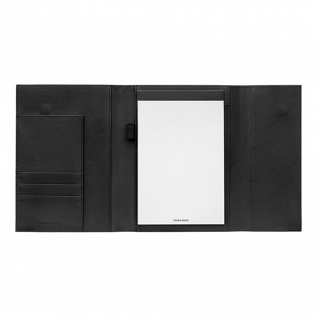 Папка Hugo Boss формата A5, черная с логотипом в Нефтекамске заказать по выгодной цене в кибермаркете AvroraStore