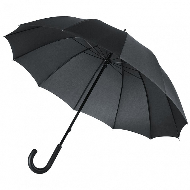 Зонт-трость Lui, черный с логотипом в Нефтекамске заказать по выгодной цене в кибермаркете AvroraStore