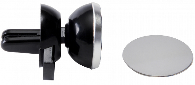 Магнитный держатель для телефона FLUX, черный, серебристый с логотипом в Нефтекамске заказать по выгодной цене в кибермаркете AvroraStore