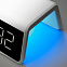 Настольные часы с беспроводной зарядкой 15W, Flame, черный цвет с логотипом в Нефтекамске заказать по выгодной цене в кибермаркете AvroraStore