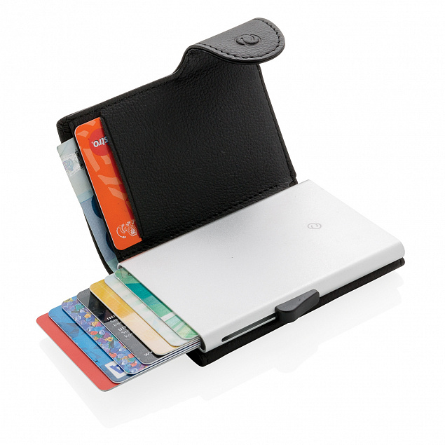 Кошелек с держателем для карт C-Secure RFID, черный с логотипом в Нефтекамске заказать по выгодной цене в кибермаркете AvroraStore
