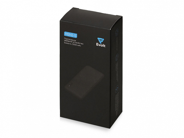 Внешний аккумулятор Evolt Mini-5, 5000 mAh, белый с логотипом в Нефтекамске заказать по выгодной цене в кибермаркете AvroraStore