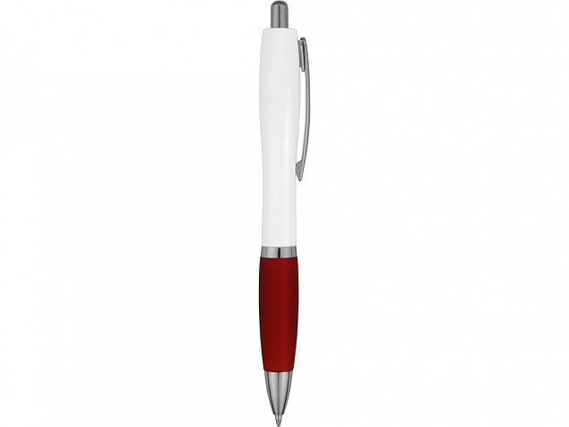 Ручка шариковая Nash, белый/красный, черные чернила с логотипом в Нефтекамске заказать по выгодной цене в кибермаркете AvroraStore