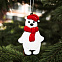 Ёлочная Игрушка Медвежонок (белый с красным) с логотипом в Нефтекамске заказать по выгодной цене в кибермаркете AvroraStore