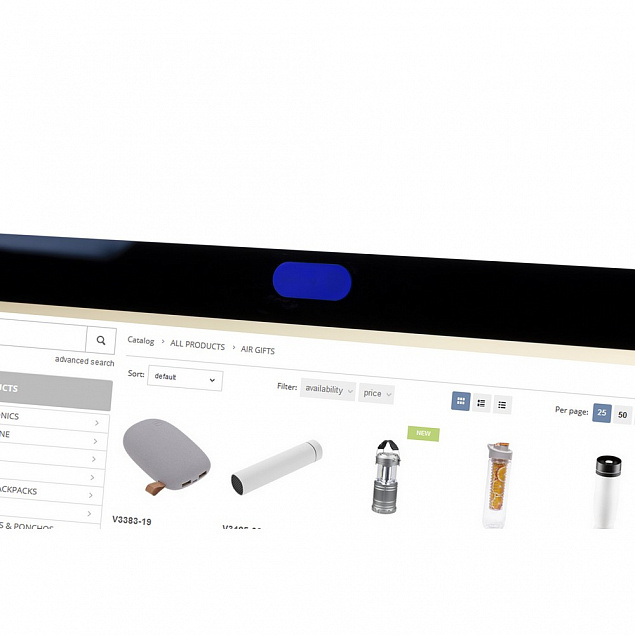 Блокиратор веб-камеры,серый с логотипом в Нефтекамске заказать по выгодной цене в кибермаркете AvroraStore