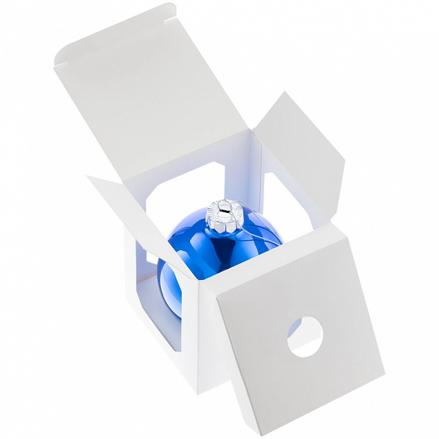 Елочный шар Finery Gloss, 10 см, глянцевый синий с логотипом в Нефтекамске заказать по выгодной цене в кибермаркете AvroraStore