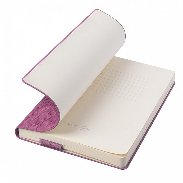 Бизнес-блокнот А5  "Provence", розовый , мягкая обложка, в клетку с логотипом в Нефтекамске заказать по выгодной цене в кибермаркете AvroraStore