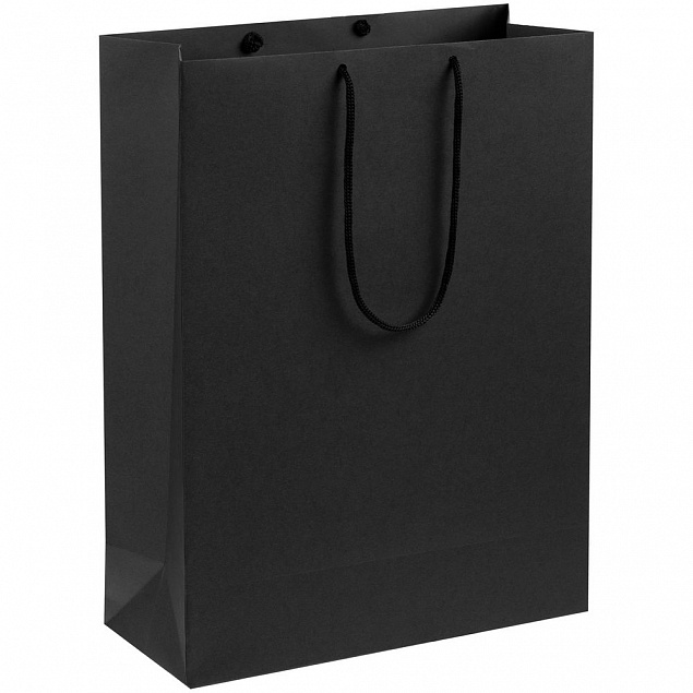 Пакет бумажный Porta XL, черный с логотипом в Нефтекамске заказать по выгодной цене в кибермаркете AvroraStore