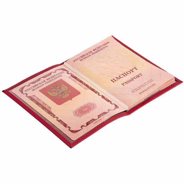 Обложка для паспорта Shall, красная с логотипом в Нефтекамске заказать по выгодной цене в кибермаркете AvroraStore
