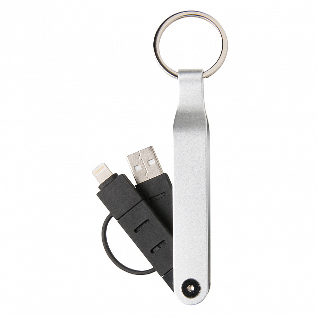 USB-кабель MFi 2 в 1 с логотипом в Нефтекамске заказать по выгодной цене в кибермаркете AvroraStore