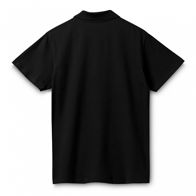 Рубашка поло мужская SPRING 210, черная с логотипом в Нефтекамске заказать по выгодной цене в кибермаркете AvroraStore