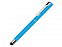 Ручка металлическая стилус-роллер STRAIGHT SI R TOUCH, голубой с логотипом в Нефтекамске заказать по выгодной цене в кибермаркете AvroraStore