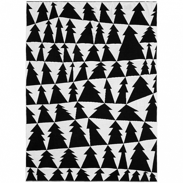 Плед «Танцующий лес», черно-белый с логотипом в Нефтекамске заказать по выгодной цене в кибермаркете AvroraStore