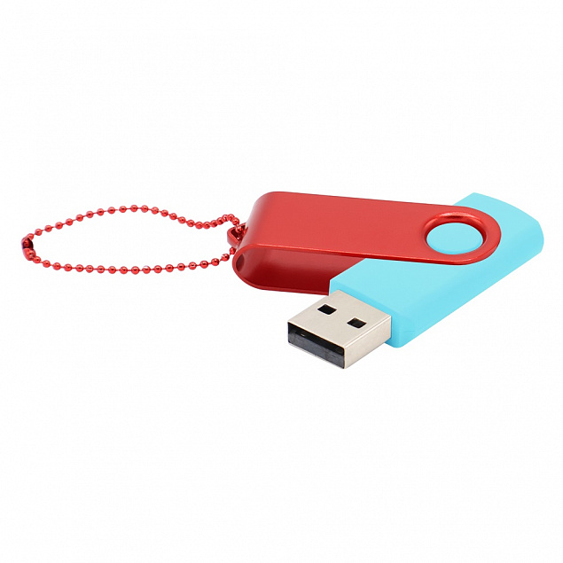 Флешка Designer To Go 2.0 USB 16Gb, бирюзовый/красный с логотипом в Нефтекамске заказать по выгодной цене в кибермаркете AvroraStore