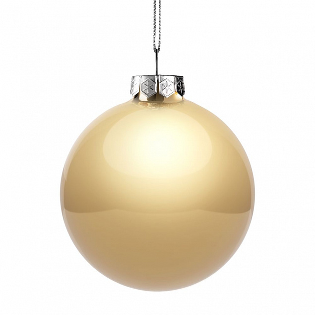 Елочный шар Finery Gloss, 10 см, глянцевый золотистый с логотипом в Нефтекамске заказать по выгодной цене в кибермаркете AvroraStore
