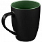 Кружка Bright Tulip, матовая, черная с зеленым с логотипом в Нефтекамске заказать по выгодной цене в кибермаркете AvroraStore