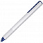 Ручка шариковая PF One, серебристая с синим с логотипом в Нефтекамске заказать по выгодной цене в кибермаркете AvroraStore