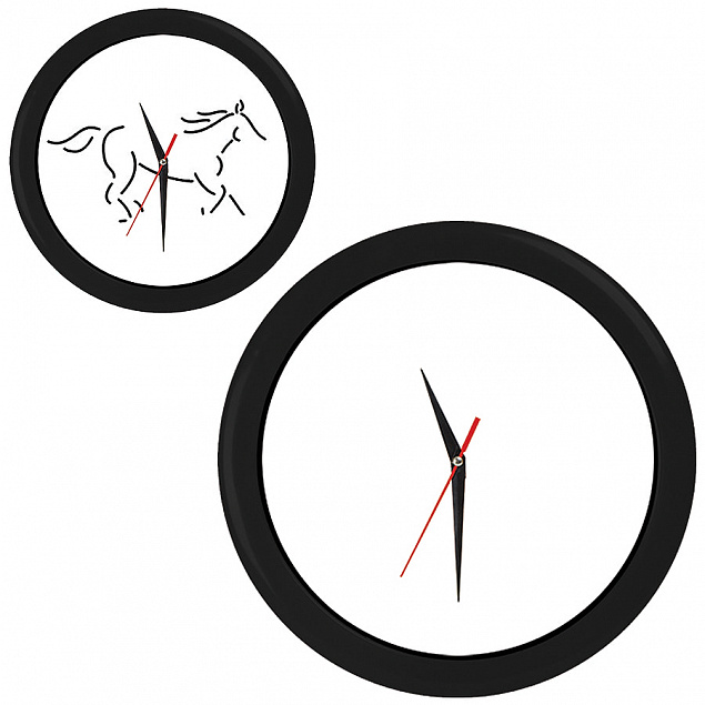 Часы настенные "ПРОМО" разборные ;  черный, D28,5 см; пластик с логотипом в Нефтекамске заказать по выгодной цене в кибермаркете AvroraStore